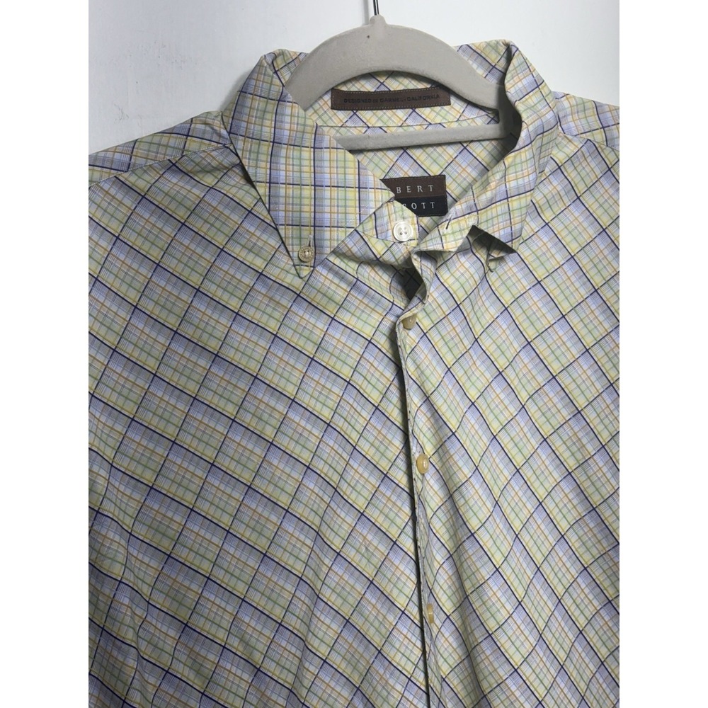 Robert Talbott Mens Long Sleeve Button Down Shirt XL Plaid Designed Carmel - Picture 3 of 4